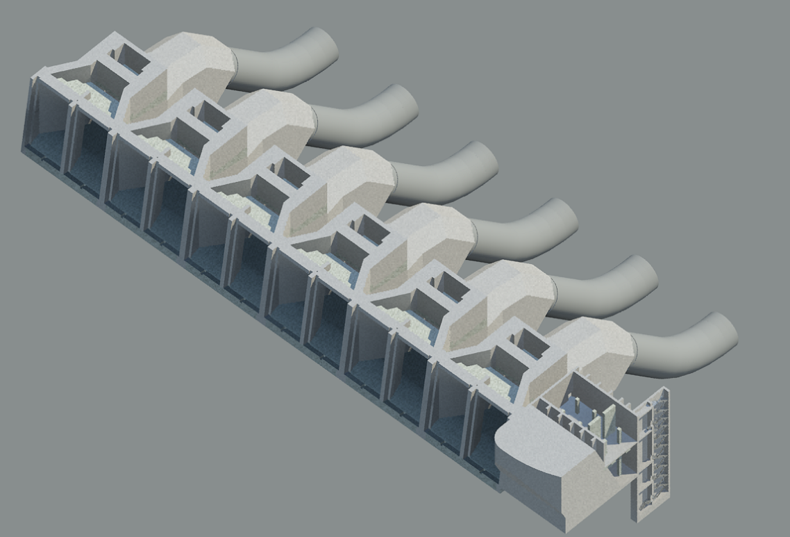 GSS Intake Penstock Array 3D Model