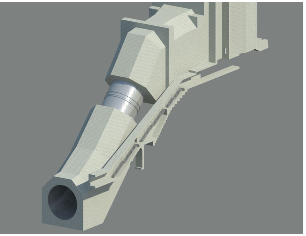 Intake Penstock Tunnel Rendering